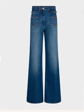 Gerard Darel High flared  Leg Blue Jeans Size 34 2